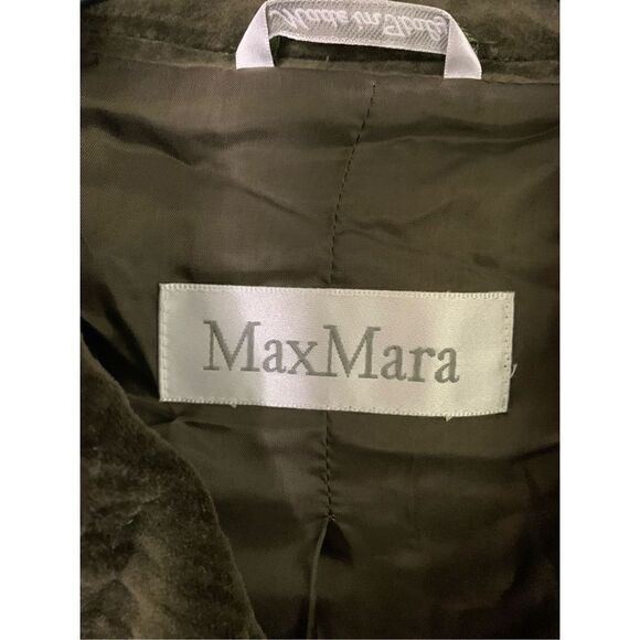 MaxMara jacket velvet dark green women's size 2 - Picture 3 of 5